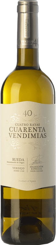 8,95 € Envoi gratuit | Vin Blanc Cuatro Rayas Cuarenta Vendimias D.O. Rueda Castille et Leon Espagne Verdejo Bouteille 75 cl