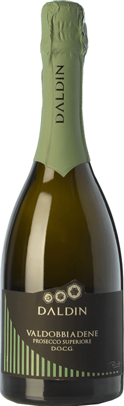 15,95 € Envoi gratuit | Vin Mousseux Blanc DalDin Brut D.O.C.G. Prosecco di Conegliano-Valdobbiadene Trévise Italie Glera Bouteille 75 cl