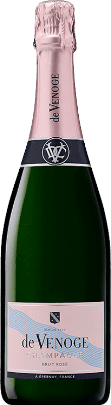 67,95 € 免费送货 | 玫瑰气泡酒 De Venoge Rosé 香槟 预订 A.O.C. Champagne 香槟酒 法国 Pinot Black, Chardonnay, Pinot Meunier 瓶子 75 cl
