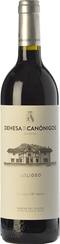 31,95 € 免费送货 | 红酒 Dehesa de los Canónigos Solideo 24 Meses 预订 D.O. Ribera del Duero 卡斯蒂利亚莱昂 西班牙 Tempranillo, Cabernet Sauvignon, Albillo 瓶子 75 cl