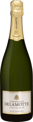 123,95 € 免费送货 | 白起泡酒 Delamotte Brut — 起泡酒 干型 Blanc de Blancs 珍藏 A.O.C. Champagne 香槟酒 法国 Chardonnay — 莎当妮 75 cl