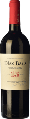 16,95 € 免费送货 | 红酒 Díaz Bayo Nuestro 岁 D.O. Ribera del Duero 卡斯蒂利亚莱昂 西班牙 Tempranillo 瓶子 75 cl