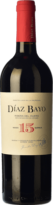 15,95 € 免费送货 | 红酒 Díaz Bayo Nuestro 岁 D.O. Ribera del Duero 卡斯蒂利亚莱昂 西班牙 Tempranillo 瓶子 75 cl