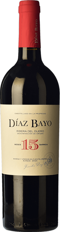15,95 € Free Shipping | Red wine Díaz Bayo Nuestro Aged D.O. Ribera del Duero Castilla y León Spain Tempranillo Bottle 75 cl