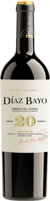 29,95 € Spedizione Gratuita | Vino rosso Díaz Bayo Nuestro 20 Meses Crianza D.O. Ribera del Duero Castilla y León Spagna Tempranillo Bottiglia 75 cl