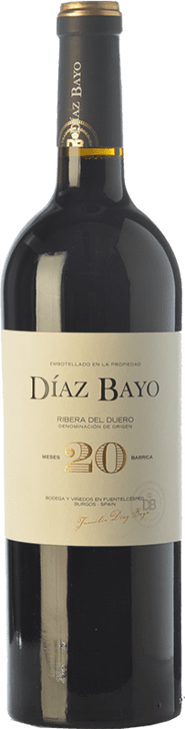 34,95 € 免费送货 | 红酒 Díaz Bayo Nuestro 20 Meses 岁 D.O. Ribera del Duero 卡斯蒂利亚莱昂 西班牙 Tempranillo 瓶子 75 cl