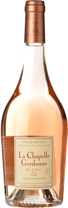 41,95 € Envío gratis | Vino rosado Château de La Gordonne La Chapelle Rosé A.O.C. Côtes de Provence Provence Francia Syrah, Garnacha Botella 75 cl