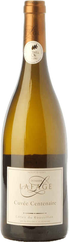 13,95 € Бесплатная доставка | Белое вино Lafage Cuvée Centenaire старения A.O.C. Côtes du Roussillon Лангедок-Руссильон Франция Grenache White, Roussanne бутылка 75 cl