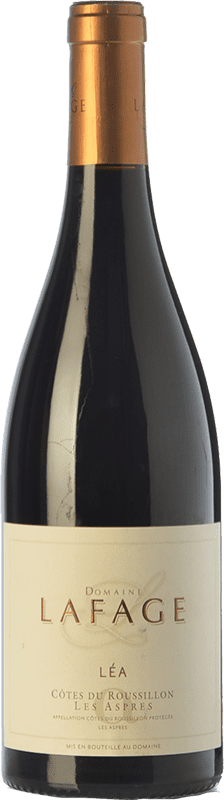21,95 € Envio grátis | Vinho Tinto Domaine Lafage Léa Cuvée Crianza A.O.C. Côtes du Roussillon Languedoque-Rossilhão França Syrah, Garnacha — Grenache, Cariñena — Carignan 75 cl