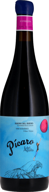 35,95 € Бесплатная доставка | Красное вино Dominio del Águila Pícaro del Águila Crianza — Крианса D.O. Ribera del Duero Кастилия-Леон Испания Tempranillo — Темпранильо, Garnacha — Гренаш, Bobal — Бобаль, Albillo — Альбильо 75 cl