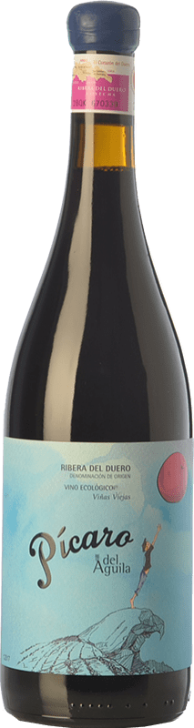 27,95 € Бесплатная доставка | Красное вино Dominio del Águila Pícaro del Águila Crianza — Крианса D.O. Ribera del Duero Кастилия-Леон Испания Tempranillo — Темпранильо, Garnacha — Гренаш, Bobal — Бобаль, Albillo — Альбильо Специальная бутылка 5 L
