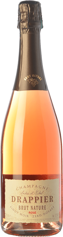 58,95 € 免费送货 | 玫瑰气泡酒 Drappier Zero Dosage Rosé Brut Nature A.O.C. Champagne 香槟酒 法国 Pinot Black 瓶子 75 cl