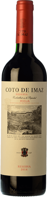 8,95 € Kostenloser Versand | Rotwein Coto de Rioja Coto de Imaz Reserve — Gereift D.O.Ca. Rioja La Rioja Spanien Tempranillo Medium-Flasche 50 cl