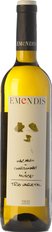9,95 € Envio grátis | Vinho Branco Emendis Trío D.O. Penedès Catalunha Espanha Macabeo, Chardonnay, Moscatel 75 cl