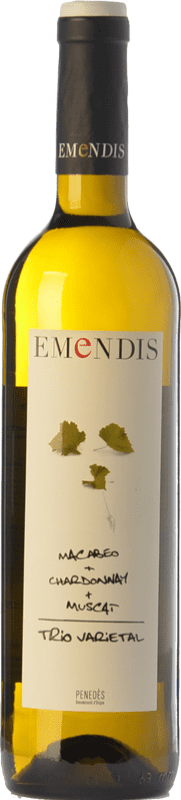 9,95 € Free Shipping | White wine Emendis Trío D.O. Penedès Catalonia Spain Muscat of Alexandria, Macabeo, Chardonnay Bottle 75 cl