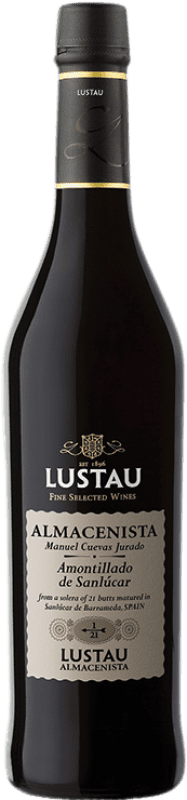 26,95 € Kostenloser Versand | Verstärkter Wein Lustau Almacenista Manuel Cuevas Jurado Amontillado D.O. Manzanilla-Sanlúcar de Barrameda Andalusien Spanien Palomino Fino Medium Flasche 50 cl