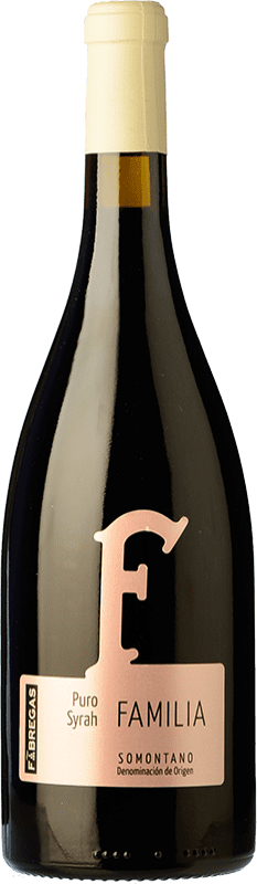 16,95 € Free Shipping | Red wine Fábregas Puro Young D.O. Somontano Aragon Spain Syrah Bottle 75 cl