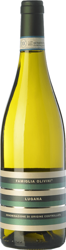 15,95 € Envío gratis | Vino blanco Olivini D.O.C. Lugana Lombardia Italia Trebbiano di Lugana Botella 75 cl