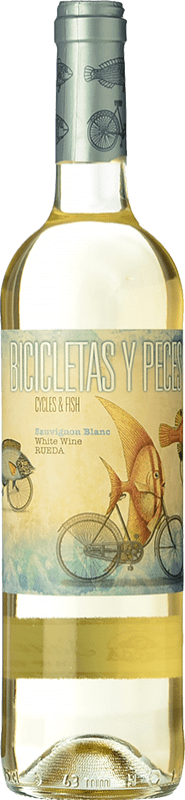12,95 € Бесплатная доставка | Белое вино Family Owned Bicicletas y Peces D.O. Rueda Кастилия-Леон Испания Sauvignon White бутылка 75 cl