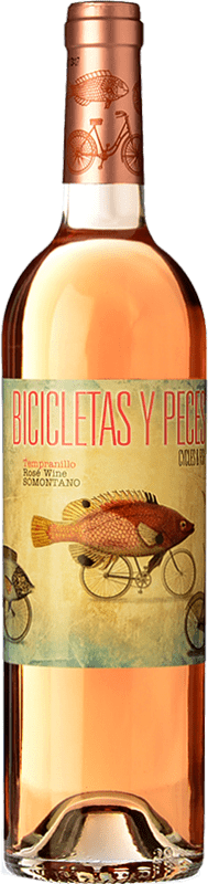 12,95 € 免费送货 | 玫瑰酒 Family Owned Bicicletas y Peces Pálido D.O. Somontano 阿拉贡 西班牙 Tempranillo 瓶子 75 cl