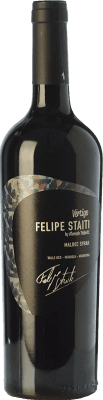 46,95 € Free Shipping | Red wine Felipe Staiti Vertigo Blend Reserve I.G. Valle de Uco Uco Valley Argentina Syrah, Malbec Bottle 75 cl