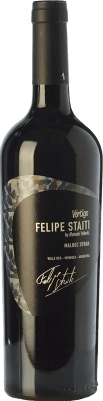 51,95 € Free Shipping | Red wine Felipe Staiti Vertigo Blend Reserva I.G. Valle de Uco Uco Valley Argentina Syrah, Malbec Bottle 75 cl