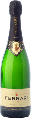 26,95 € Free Shipping | White sparkling Ferrari Brut Reserve D.O.C. Trento Trentino Italy Chardonnay, Pinot White Bottle 75 cl