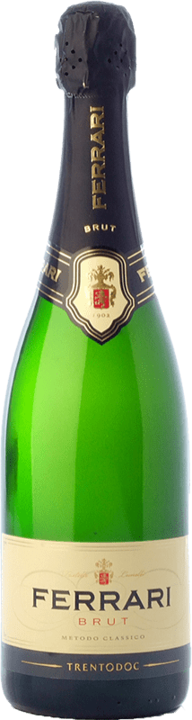 26,95 € Envío gratis | Espumoso blanco Ferrari Brut Reserva D.O.C. Trento Trentino Italia Chardonnay, Pinot Blanco Botella 75 cl