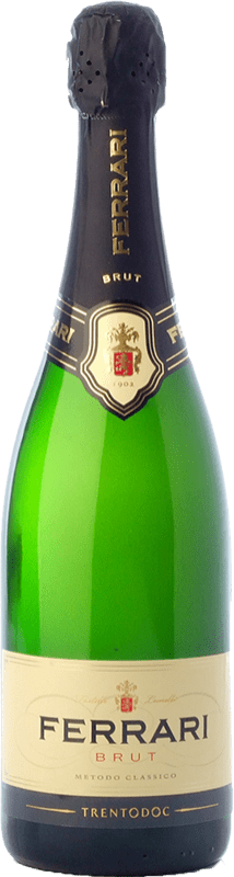32,95 € 免费送货 | 白起泡酒 Ferrari 香槟 预订 D.O.C. Trento 特伦蒂诺 意大利 Chardonnay, Pinot White 瓶子 75 cl