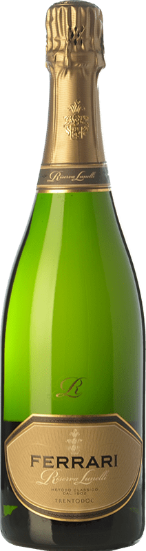 84,95 € Free Shipping | White sparkling Ferrari Lunelli Extra Brut Reserve D.O.C. Trento Trentino Italy Chardonnay Bottle 75 cl