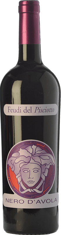 16,95 € 免费送货 | 红酒 Feudi del Pisciotto Versace I.G.T. Terre Siciliane 西西里岛 意大利 Nero d'Avola 瓶子 75 cl