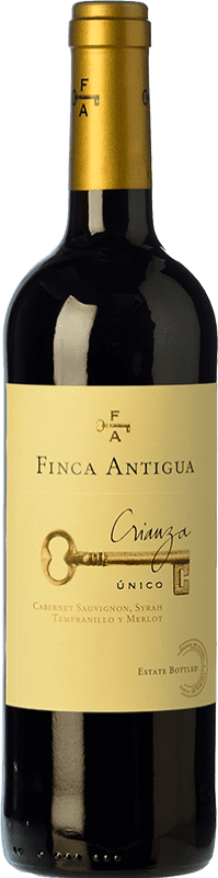 9,95 € Kostenloser Versand | Rotwein Finca Antigua Único Crianza — Kurze Fassreifung D.O. La Mancha Kastilien-La Mancha Spanien Tempranillo, Merlot, Syrah, Cabernet Sauvignon Flasche 75 cl