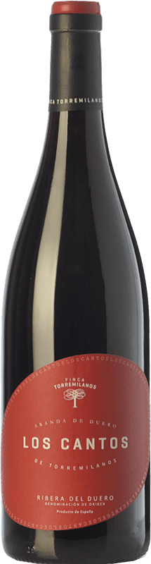 18,95 € Free Shipping | Red Wine Finca Torremilanos Los Cantos Crianza — Aged D.O. Ribera del Duero Castilla y León Spain Tempranillo, Merlot Eco — Organic Bottle 75 cl