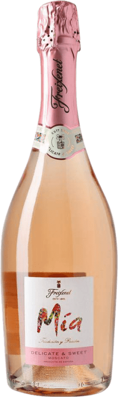 7,95 € 免费送货 | 玫瑰气泡酒 Freixenet Mía Sparkling Moscato Rosé 甜美 D.O. Penedès 加泰罗尼亚 西班牙 Tempranillo, Muscat 瓶子 75 cl