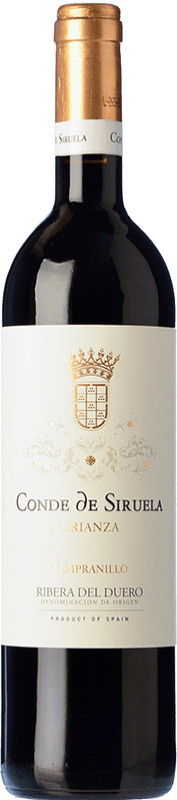 12,95 € Free Shipping | Red wine Frutos Villar Conde Siruela Aged D.O. Ribera del Duero Castilla y León Spain Tempranillo Bottle 75 cl