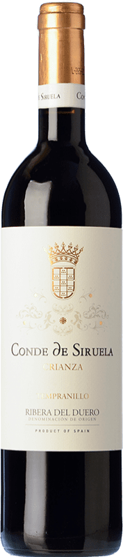 10,95 € Free Shipping | Red Wine Frutos Villar Conde Siruela Crianza — Aged D.O. Ribera del Duero Castilla y León Spain Tempranillo Bottle 75 cl