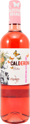 5,95 € Бесплатная доставка | Розовое вино Frutos Villar Viña Calderona молодое D.O. Cigales Кастилия-Леон Испания Tempranillo — Темпранильо, Garnacha — Гренаш, Albillo — Альбильо, Verdejo — Вердехо 75 cl