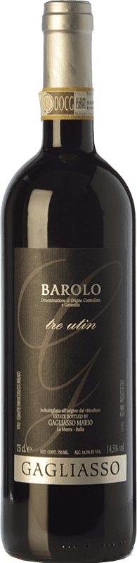 32,95 € Envio grátis | Vinho tinto Gagliasso Tre Utin D.O.C.G. Barolo Piemonte Itália Nebbiolo Garrafa 75 cl