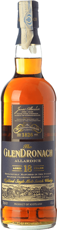 114,95 € Envío gratis | Whisky Single Malt Glendronach Allardice Highlands Reino Unido 18 Años Botella 70 cl