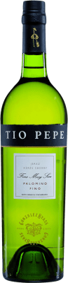 8,95 € Free Shipping | Fortified wine González Byass Tío Pepe Fino Extra Dry D.O. Jerez-Xérès-Sherry Andalusia Spain Palomino Fino Bottle 75 cl