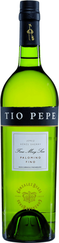 10,95 € Free Shipping | Fortified wine González Byass Tío Pepe Fino Muy Seco D.O. Manzanilla-Sanlúcar de Barrameda Andalusia Spain Palomino Fino Bottle 75 cl