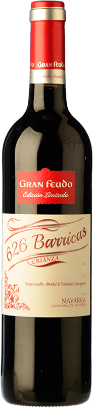8,95 € Free Shipping | Red wine Gran Feudo Edición 626 Barricas Aged D.O. Navarra Navarre Spain Tempranillo, Merlot, Cabernet Sauvignon Bottle 75 cl