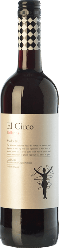 4,95 € 免费送货 | 红酒 Grandes Vinos El Circo Bailarina 年轻的 D.O. Cariñena 阿拉贡 西班牙 Merlot 瓶子 75 cl