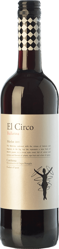 4,95 € Envio grátis | Vinho Tinto Grandes Vinos El Circo Bailarina Jovem D.O. Cariñena Aragão Espanha Merlot 75 cl