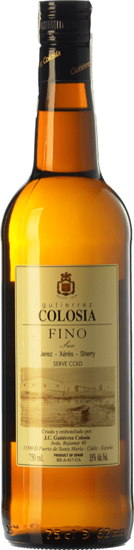 15,95 € Free Shipping | Fortified wine Gutiérrez Colosía Fino D.O. Manzanilla-Sanlúcar de Barrameda Andalusia Spain Palomino Fino Bottle 75 cl
