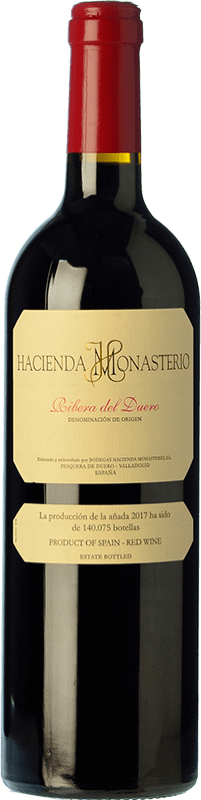 46,95 € Kostenloser Versand | Rotwein Hacienda Monasterio Alterung D.O. Ribera del Duero Kastilien und León Spanien Tempranillo, Merlot, Cabernet Sauvignon Flasche 75 cl