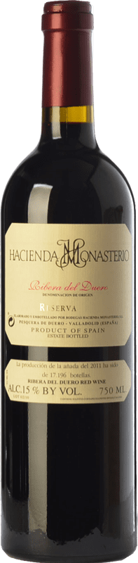 71,95 € Kostenloser Versand | Rotwein Hacienda Monasterio Reserve D.O. Ribera del Duero Kastilien und León Spanien Tempranillo, Cabernet Sauvignon Flasche 75 cl