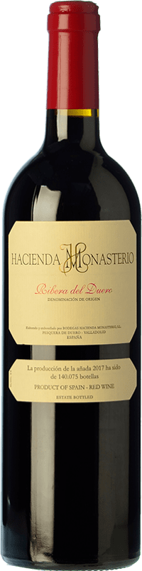 95,95 € 免费送货 | 红酒 Hacienda Monasterio 岁 D.O. Ribera del Duero 卡斯蒂利亚莱昂 西班牙 Tempranillo, Merlot, Cabernet Sauvignon, Malbec 瓶子 Magnum 1,5 L