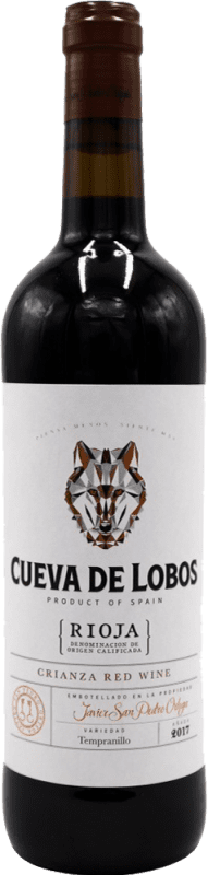 10,95 € Free Shipping | Red wine Javier San Pedro Cueva de Lobos Aged D.O.Ca. Rioja The Rioja Spain Tempranillo Bottle 75 cl