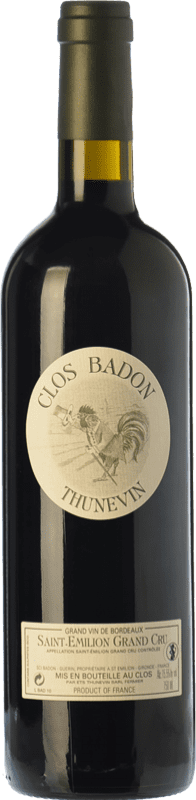 48,95 € Envoi gratuit | Vin Rouge Jean-Luc Thunevin Clos Badon Grand Cru Crianza A.O.C. Saint-Émilion Bordeaux France Merlot, Cabernet Sauvignon, Cabernet Franc Bouteille 75 cl